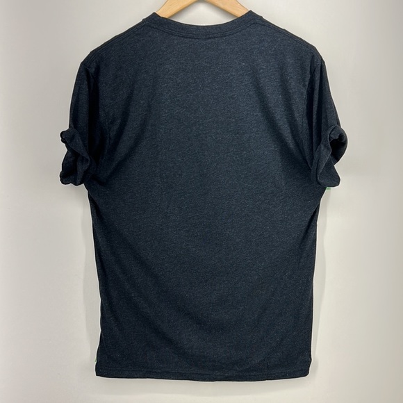 Athletic Black Tee Shirt / minimalist plants design / Crewneck - Picture 2 of 6